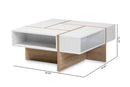 Fiana Two-Tone White and Oak Coffee Table Baxton
