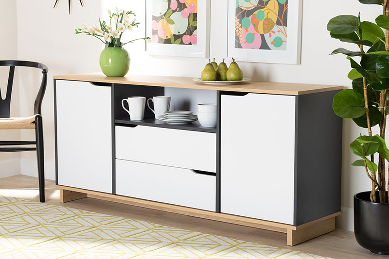 Astrid Mid-Century Modern Multicolor 2-Door Wood Dining Room Sideboard