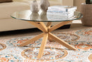 Dexter Glass and Wood Finished Coffee Table Baxton