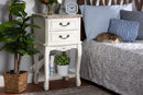 Carwyn Two-Tone White and Oak Finished 2-Drawer Wood End Table Baxton