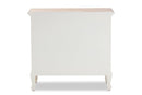 Carwyn Two-Tone White and Oak Finished 4-Drawer Accent Storage Cabinet Baxton