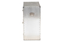 Nadra French Industrial Silver Metal 2-Door Accent Storage Cabinet Baxton