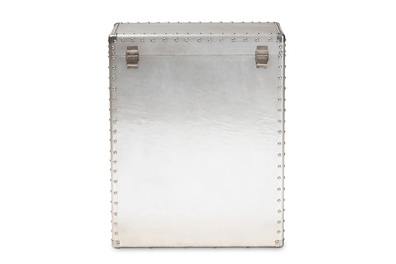 Nadra French Industrial Silver Metal 3-Drawer Accent Storage Cabinet Baxton