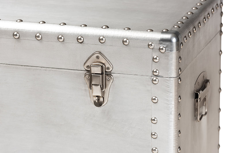 Nadra French Industrial Silver Metal 3-Drawer Accent Storage Cabinet