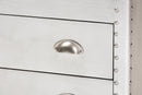 Nadra French Industrial Silver Metal 3-Drawer Accent Storage Cabinet Baxton
