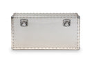 Nadra French Industrial Silver Metal Storage Trunk Baxton