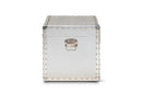 Nadra French Industrial Silver Metal Storage Trunk Baxton