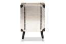 Valencia Antique Silver Finished Metal Trunk Inspired 3-Drawer End Table Baxton
