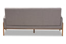 Maddock Light Gray Fabric Upholstered Walnut Sofa Baxton