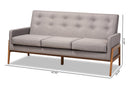 Maddock Light Gray Fabric Upholstered Walnut Sofa Baxton