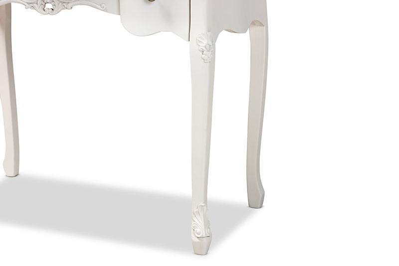 Ines Classic Country White and Brown Finished Small 3-Drawer Wood Console Table Baxton
