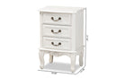 Aniceta Country Provincial White-Finished 3-Drawer Wood End Table Baxton