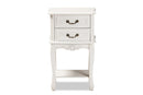 Aniceta Country Provincial White-Finished 2-Drawer Wood End Table Baxton
