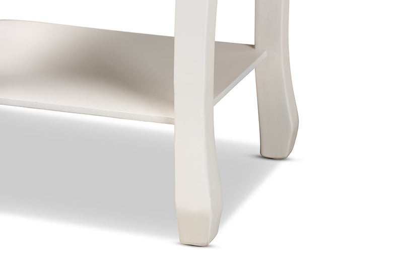 Aniceta Country Provincial White-Finished 2-Drawer Wood End Table Baxton