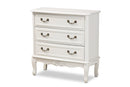 Aniceta Country Provincial White-Finished 3-Drawer Wood Storage Cabinet Baxton