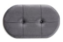 Marisa Gray Velvet Fabric Upholstered Wood Ottoman Baxton