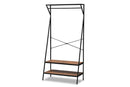 Sadiya Distressed Wood and Black Metal Finished Entryway Coat Hanger Baxton