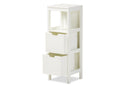 Petronelle Cottage and Farmhouse White Finished 2-Drawer Wood Storage Cabinet Baxton