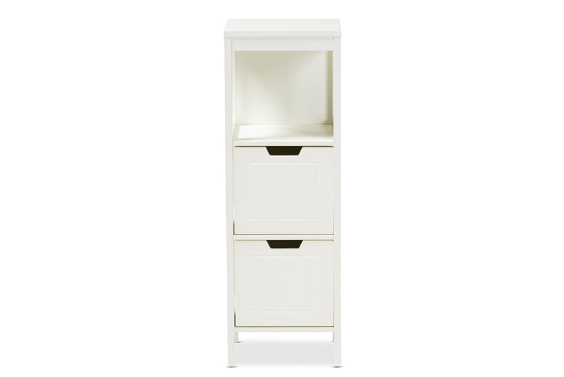 Petronelle Cottage and Farmhouse White Finished 2-Drawer Wood Storage Cabinet