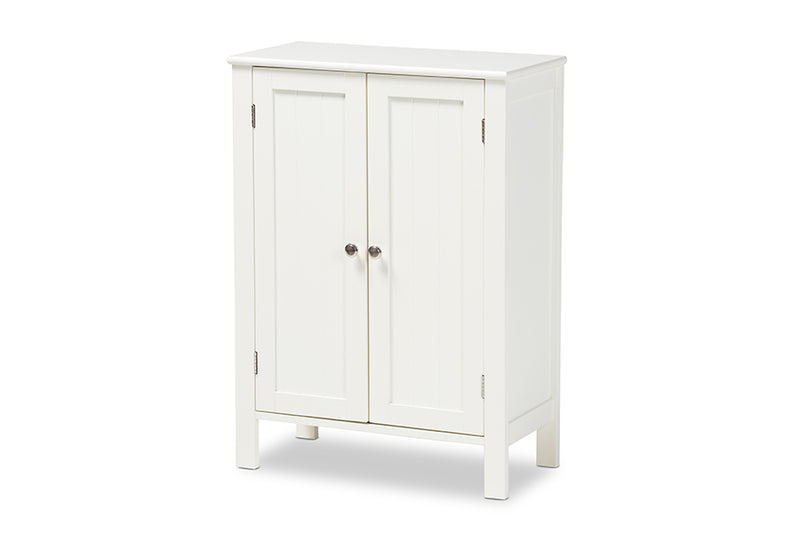 Abelia Cottage and Farmhouse White Finished 2-door Wood Multipurpose Storage Cabinet