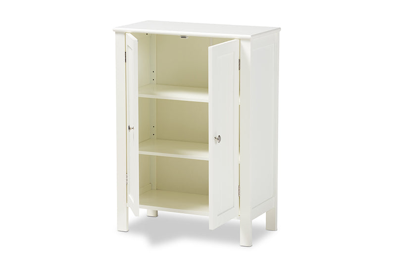 Abelia Cottage and Farmhouse White Finished 2-door Wood Multipurpose Storage Cabinet