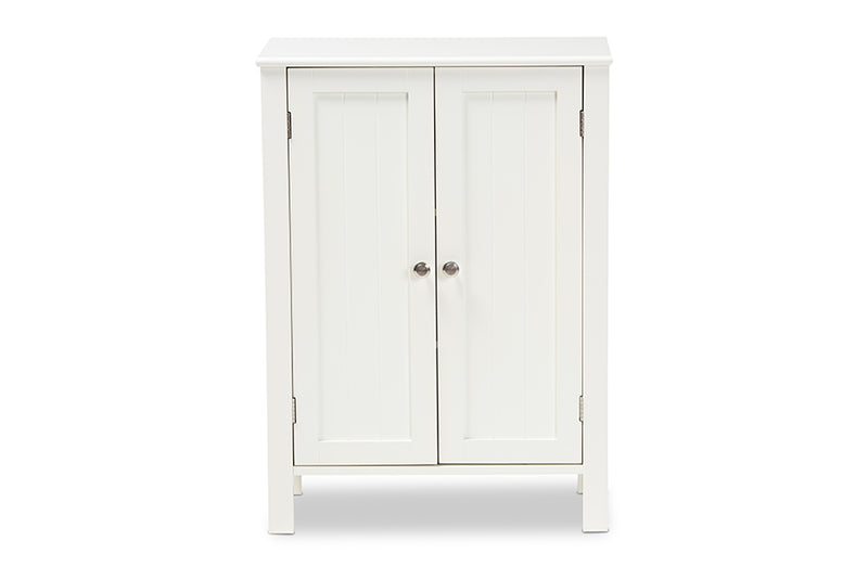 Abelia Cottage and Farmhouse White Finished 2-door Wood Multipurpose Storage Cabinet