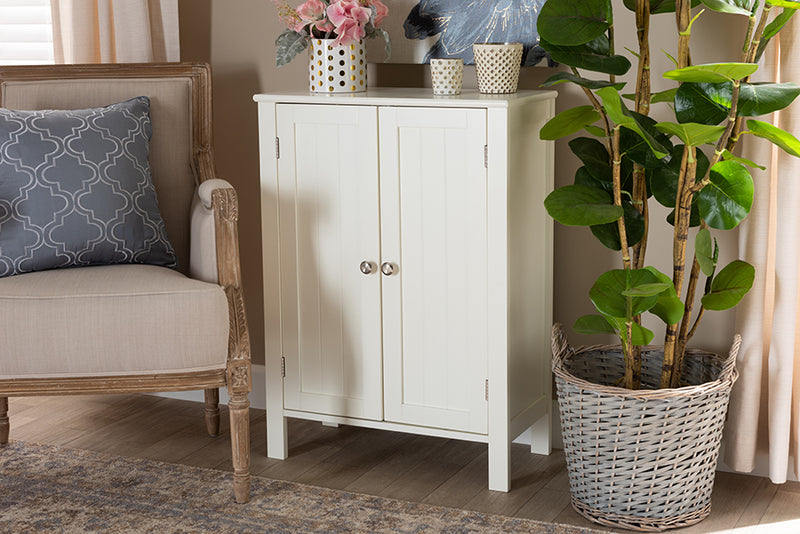 Abelia Cottage and Farmhouse White Finished 2-door Wood Multipurpose Storage Cabinet