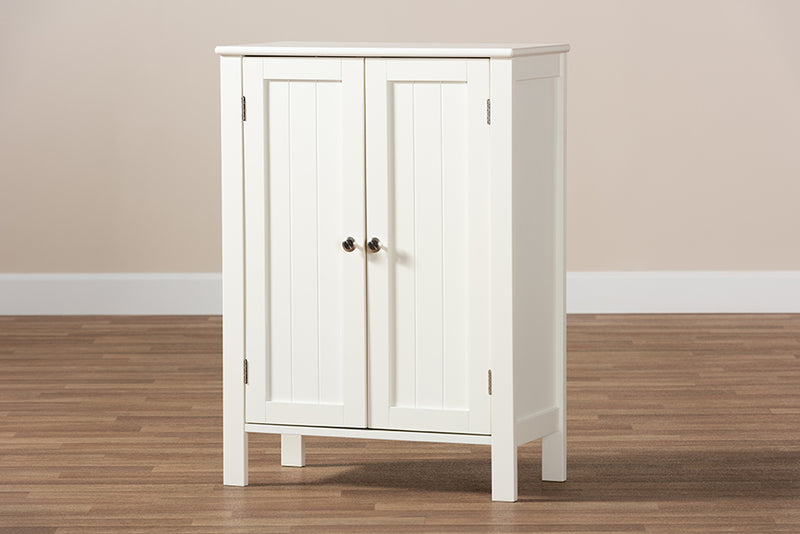 Abelia Cottage and Farmhouse White Finished 2-door Wood Multipurpose Storage Cabinet