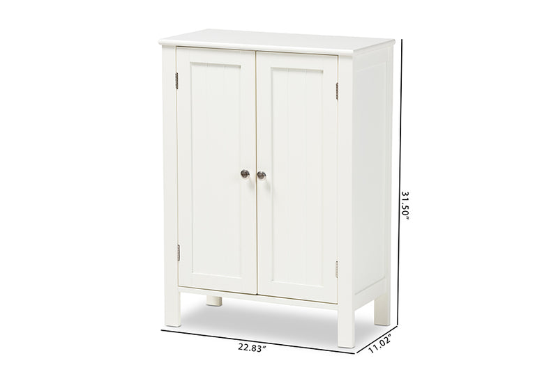 Abelia Cottage and Farmhouse White Finished 2-door Wood Multipurpose Storage Cabinet