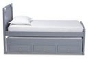Nox Traditional Gray Twin Size 3-Drawer Storage Bed w/Pull-Out Trundle Bed Baxton