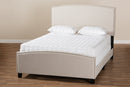 Murai Beige Fabric Upholstered King Size Panel Bed Baxton