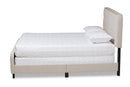 Alona Beige Fabric Upholstered Button Tufted Queen Size Panel Bed Baxton