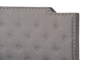 Britte Gray Fabric Upholstered Button Tufted King Size Panel Bed Baxton