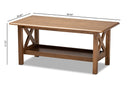 Mette Traditional Walnut Brown Finished Rectangular Wood Coffee Table Baxton