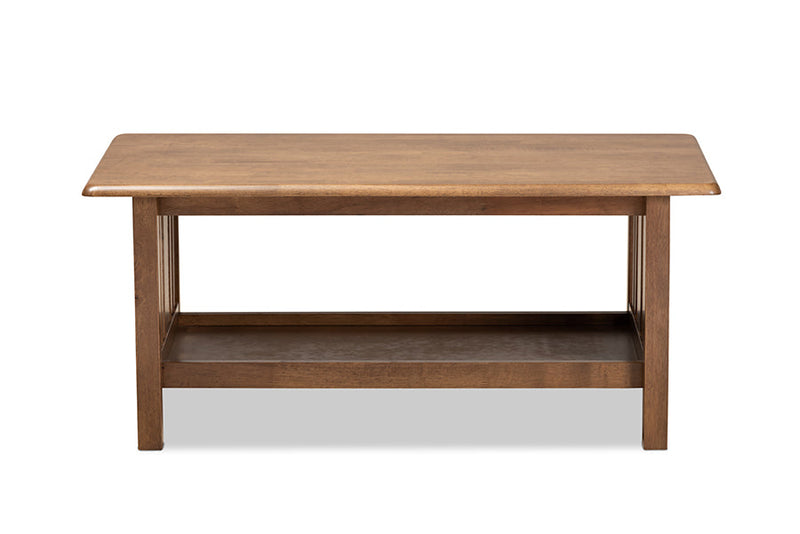Alice Walnut Brown Finished Rectangular Wood Coffee Table Baxton