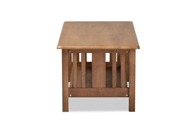 Alice Walnut Brown Finished Rectangular Wood Coffee Table Baxton