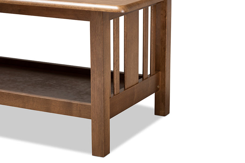 Alice Walnut Brown Finished Rectangular Wood Coffee Table Baxton
