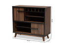 Chloe Two-Tone Walnut Brown and Black Wine Storage Cabinet Baxton