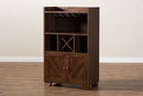 Priscilla Farmhouse Walnut Brown Wine Storage Cabinet Baxton