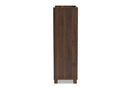 Priscilla Farmhouse Walnut Brown Wine Storage Cabinet Baxton