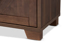 Priscilla Farmhouse Walnut Brown Wine Storage Cabinet Baxton