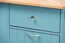 Lexi Sky Blue Kitchen Storage Cart Baxton