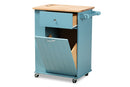Lexi Sky Blue Kitchen Storage Cart Baxton