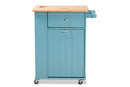 Lexi Sky Blue Kitchen Storage Cart Baxton