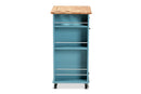 Lexi Sky Blue Kitchen Storage Cart Baxton