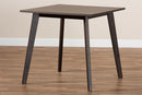 Elmdon Dark Oak Brown Finished Square Wood Dining Table Baxton