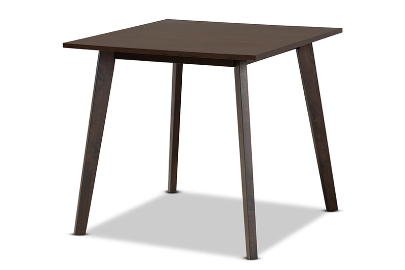 Elmdon Mid-Century Modern Beige Fabric Upholstered Dark Oak Brown Finished 5-Piece Wood Dining Set