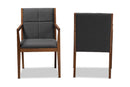 Miren Dark Gray and Walnut Effect 2Pc Chair Set Baxton