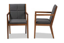 Miren Dark Gray and Walnut Effect 2Pc Chair Set Baxton
