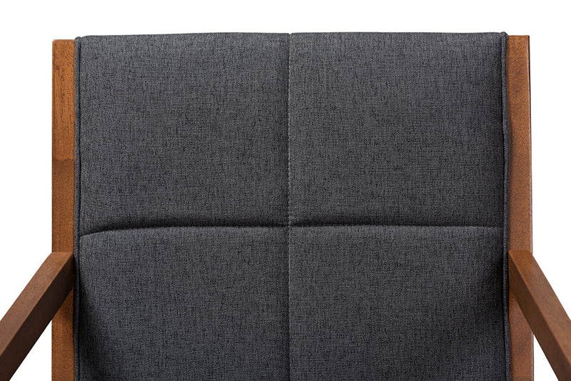 Miren Dark Gray and Walnut Effect 2Pc Chair Set Baxton